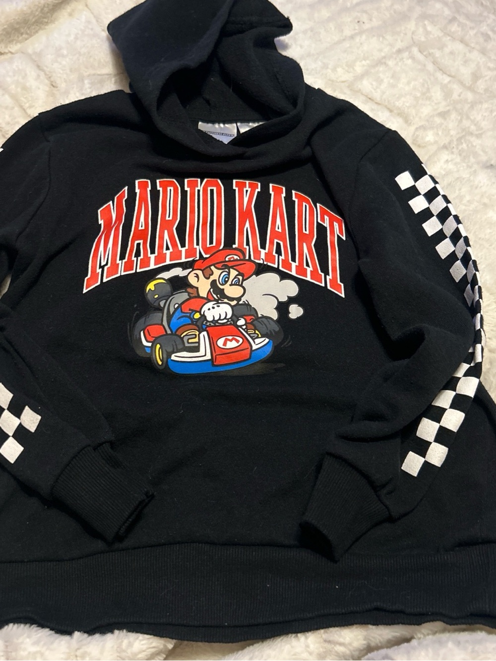 Nintendo Black Mario Kart Hoodie with Red Graphic